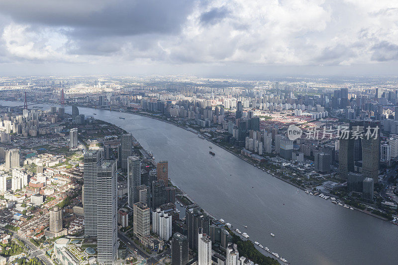 全景上海空中照片中国