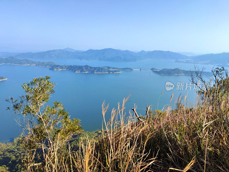 香港新界八仙岭的吐露港全景