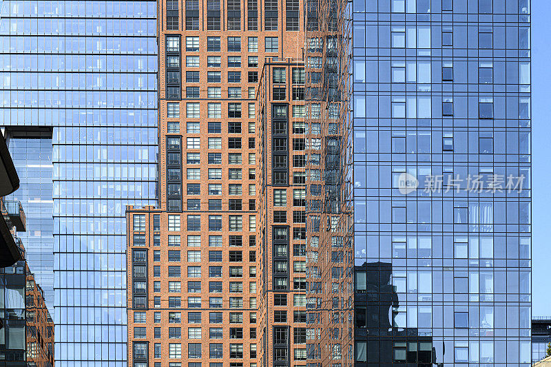 曼哈顿摩天大楼的正面