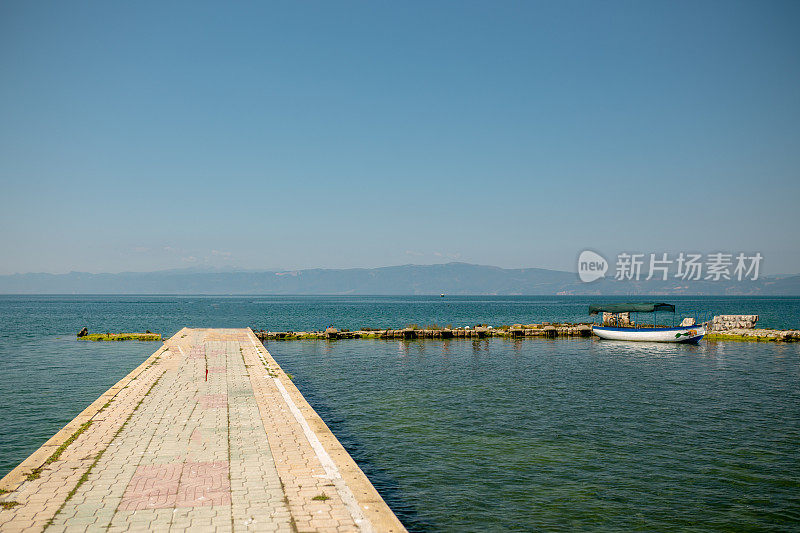 马其顿码头奥赫里德湖景观