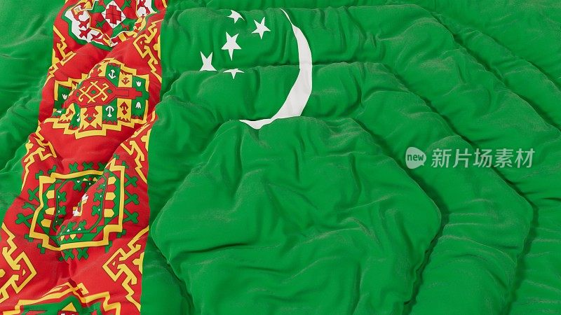 土库曼斯坦国旗高细节波浪形背景