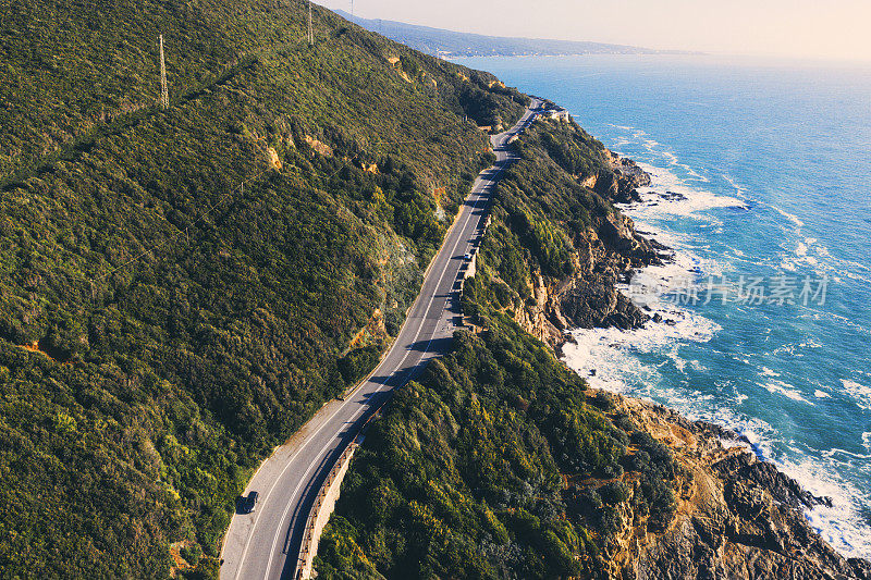 托斯卡纳沿海公路鸟瞰图