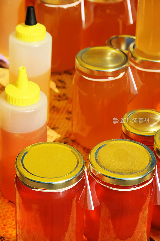 蜂蜜罐，分配器，零售农贸市场商品