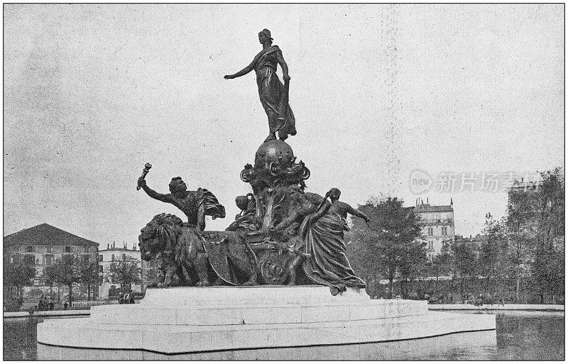 古董照片:“共和国的胜利”，朱尔斯·达卢在巴黎