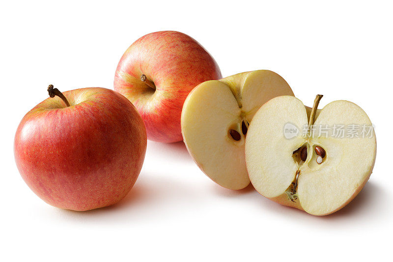 果实:白色背景上孤立的苹果