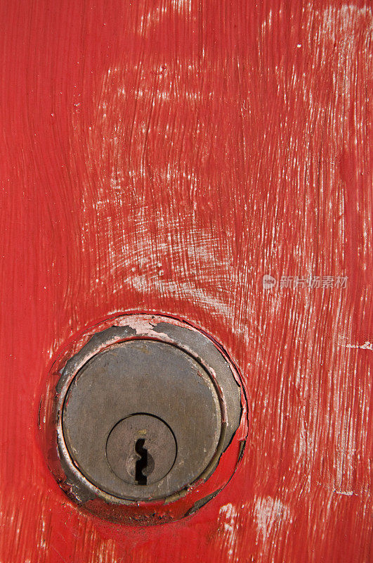 红色的门锁