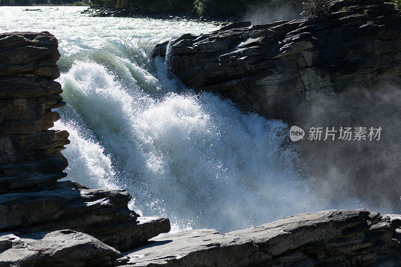 水流过岩石加拿大落基山脉的河流