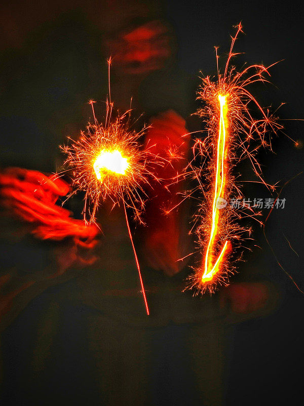 烟火火花烟花背景，晚上，7月4日