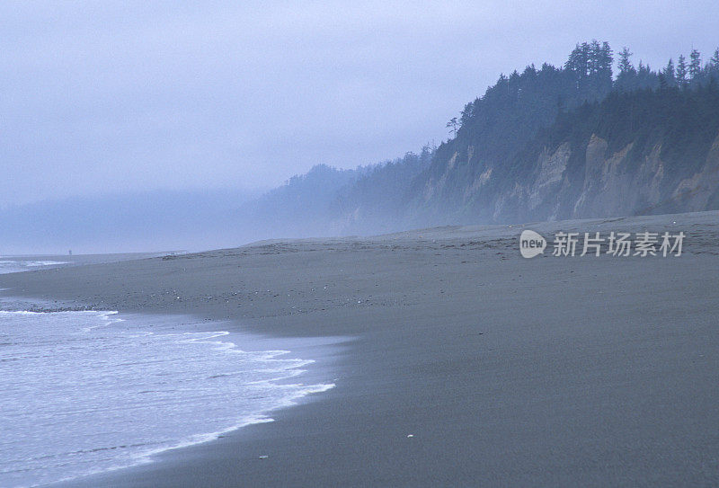 雾蒙蒙的沙滩