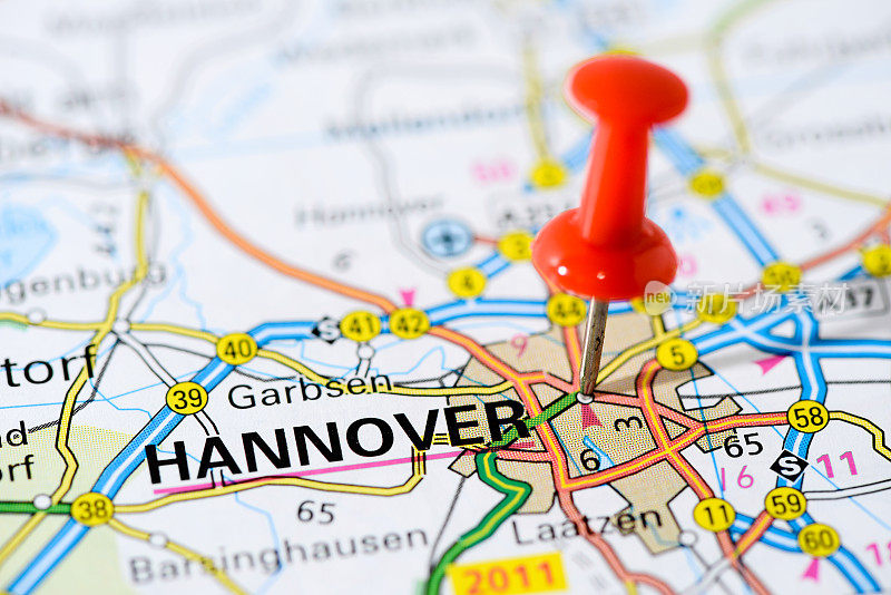地图系列中的欧洲城市:汉诺威
