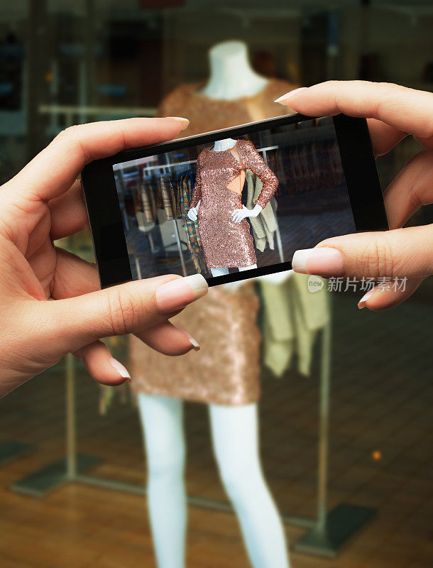 智能手机橱窗购物或展厅