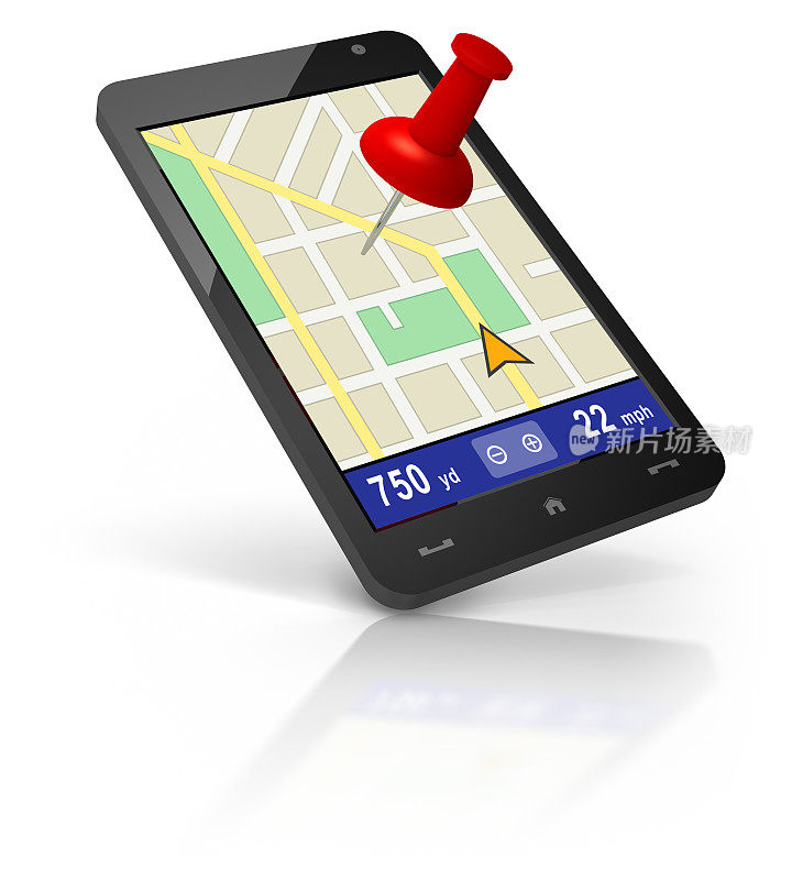 智能手机上的GPS导航应用。