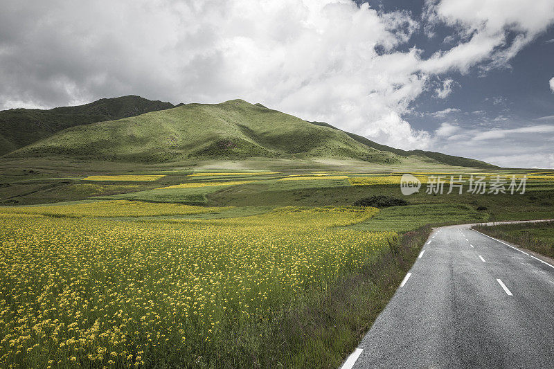 穿越山脉的乡村公路