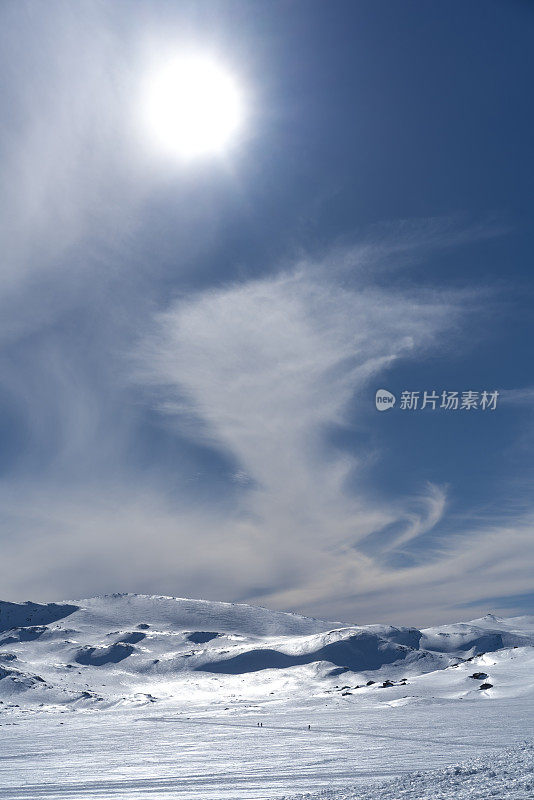 5月初，挪威哈当厄飞机上空的夕阳和飘动的云层