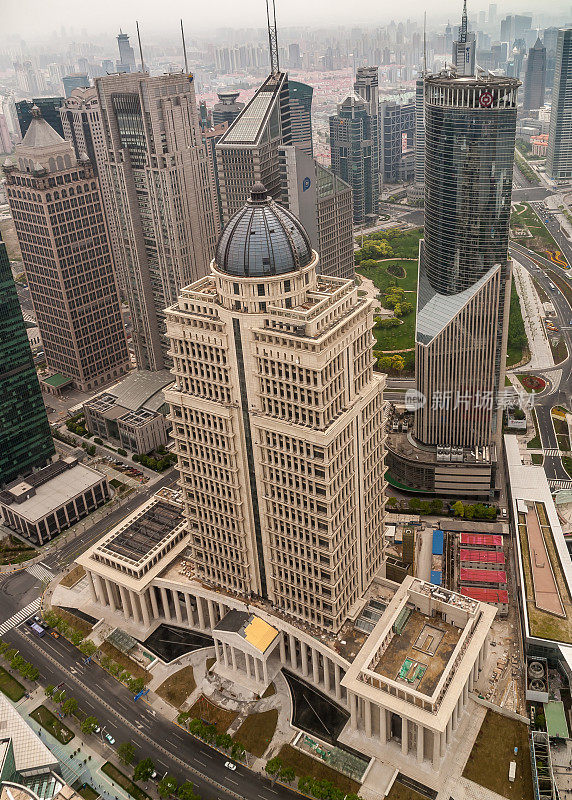 特写中国平安金融大厦在浦东，中国上海。