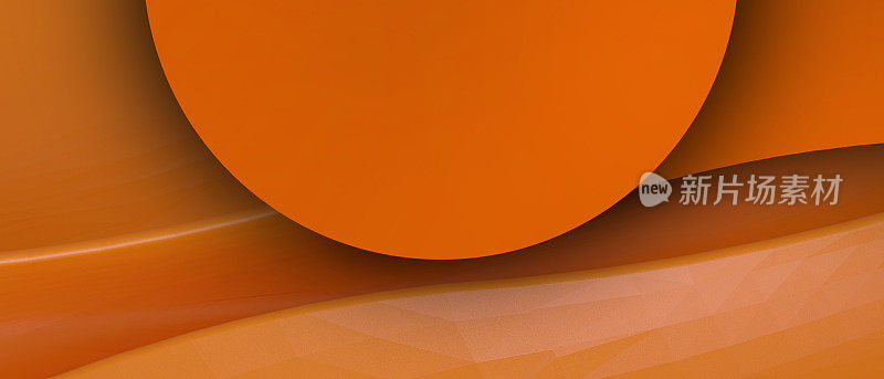抽象的背景。波浪未来和曲线重叠层与数字图形设计在橙。复制空间，数字，横幅-3d渲染