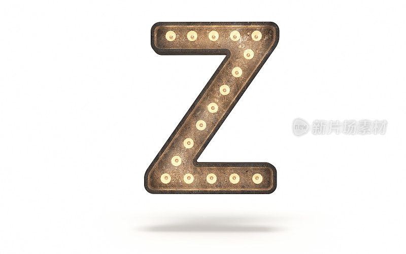 字母Z用混凝土装饰灯泡