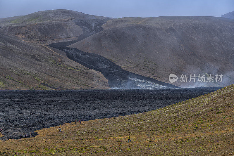 Fagradalsfjall火山冷却的喷出的熔岩