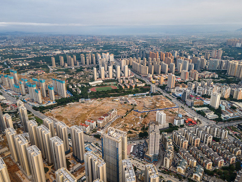 正在施工的建筑物鸟瞰图