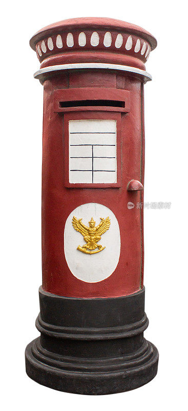 在泰国邮寄的老式红色邮筒