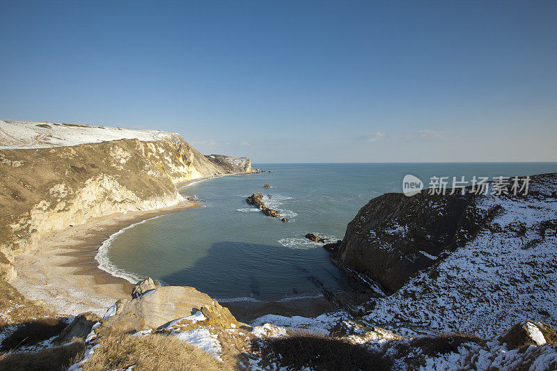 冬天在多塞特海岸