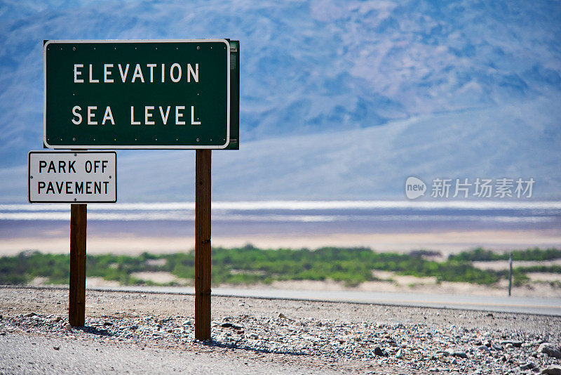 死亡谷的海平面标志