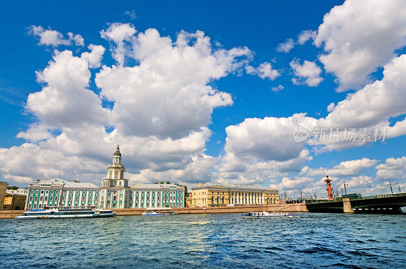 圣彼得堡的城市景观与涅瓦河