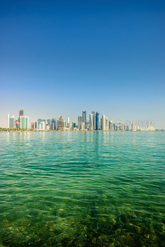 多哈卡塔尔城市景观波斯湾