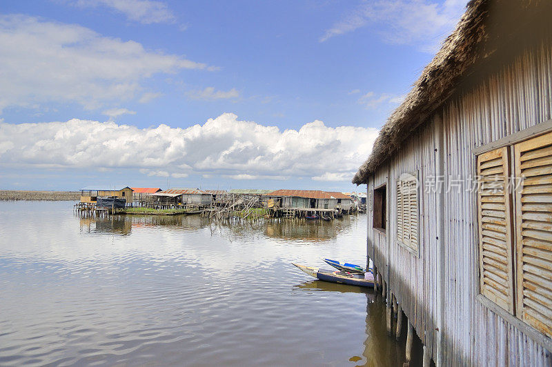 Ganvie村庄的场景