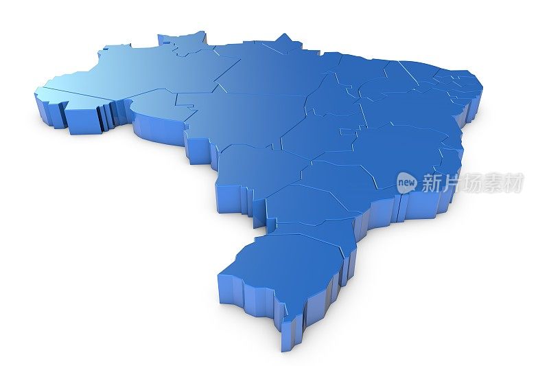 巴西3D地图与地区