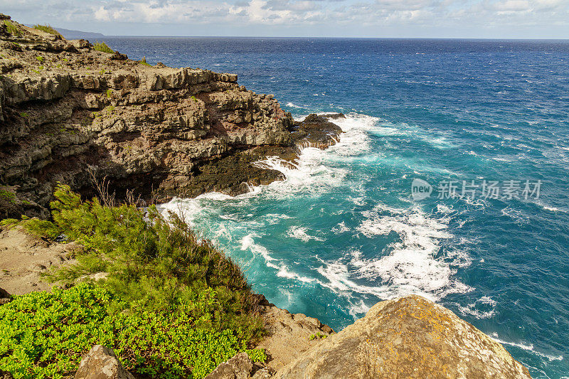 崎岖的毛伊岛北部海岸线