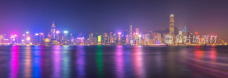香港市中心全景，著名的城市景观