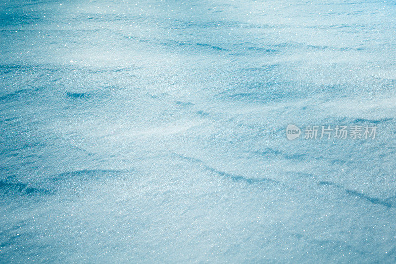白雪覆盖的表面的特写纹理