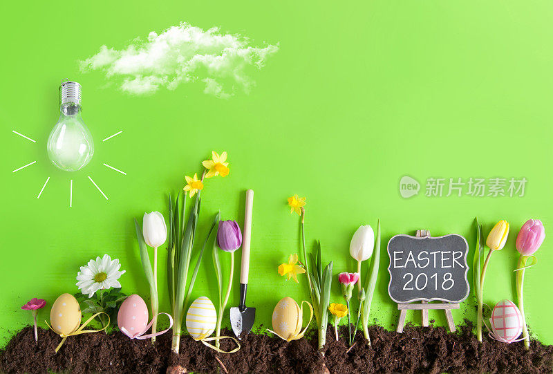 复活节春季花园概念