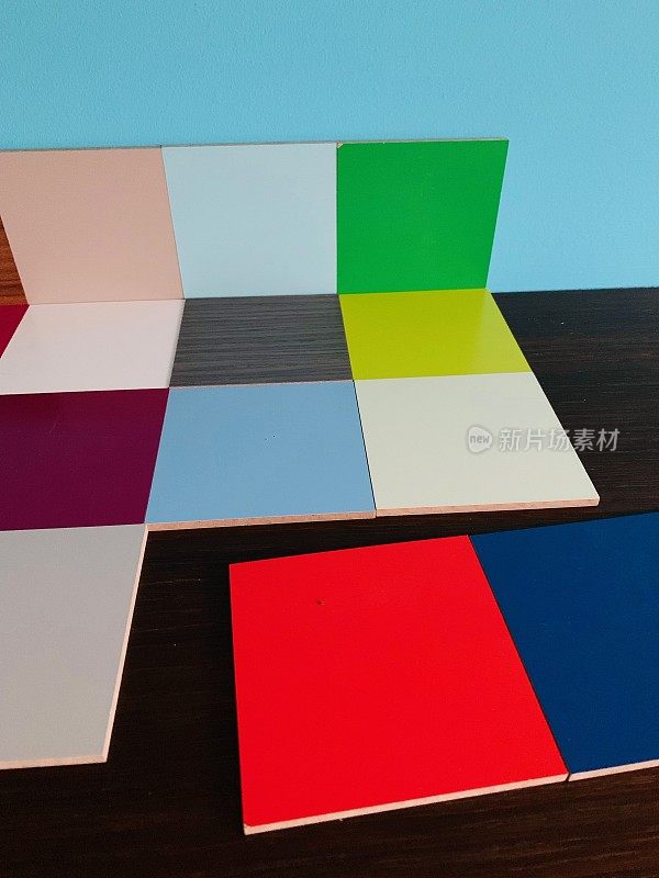 抽象的方形样品，调色板的颜色