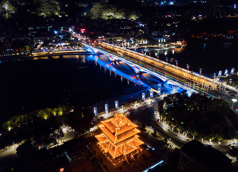 桂林夜景，中国旅游景点