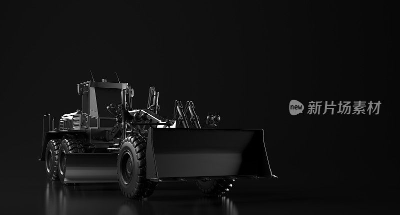 电机平地机轮式装载机挖掘机推土机现代黑色展示背景