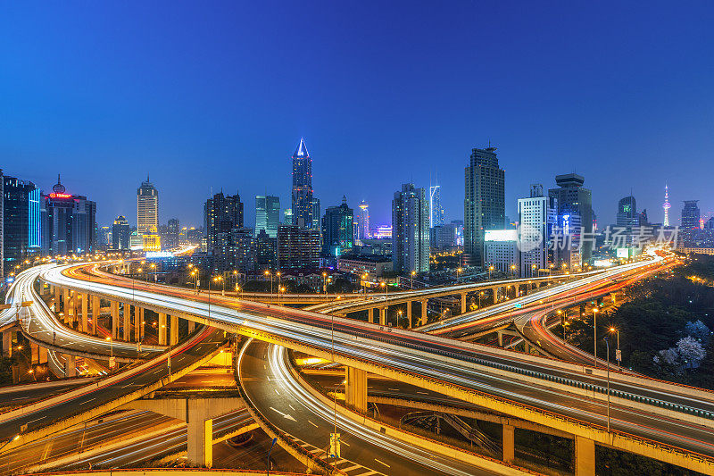 上海天际线日落