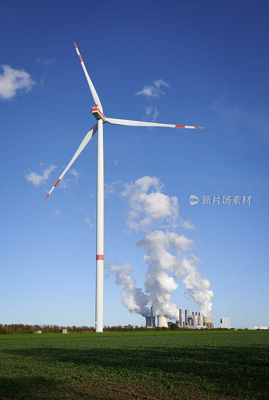 风力涡轮机和燃煤电厂
