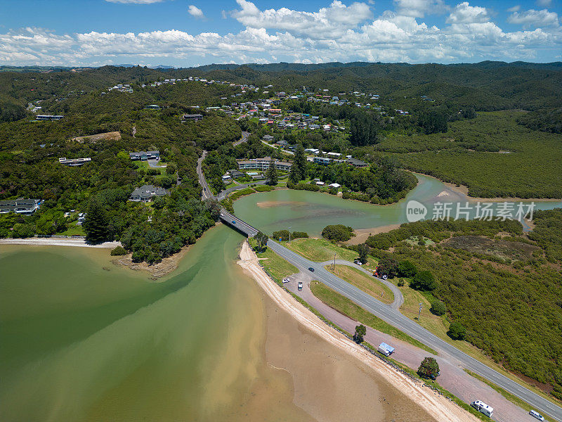 新西兰海岸线鸟瞰图