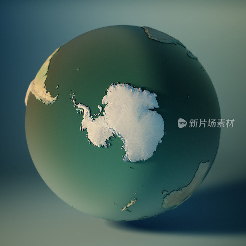 南极洲地球3D渲染行星地球的自由度