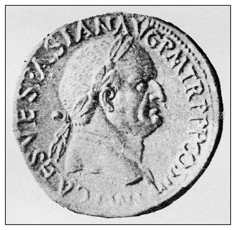 经典肖像图集-罗马:提图斯·弗拉维乌斯·韦斯帕西亚努斯的硬币