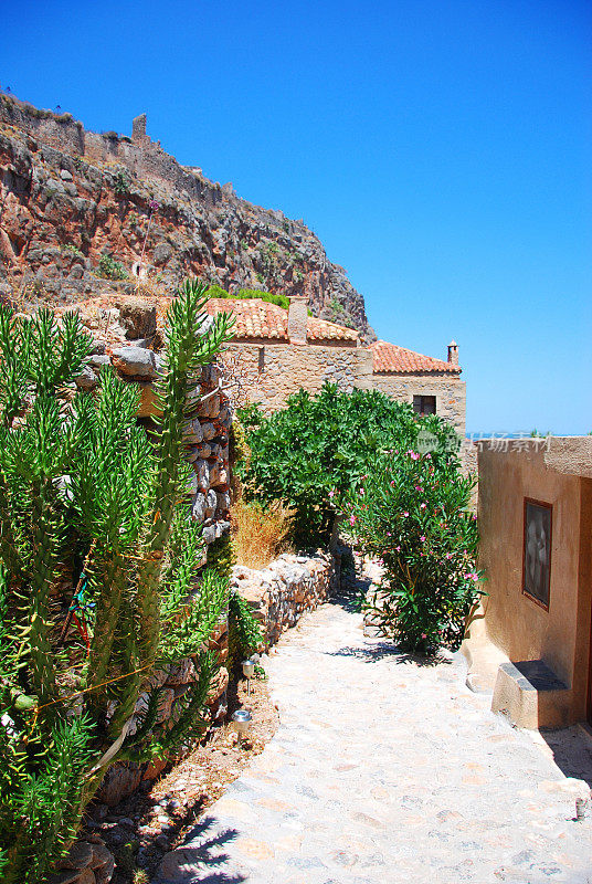 美丽的古老岛屿和城镇Monemvasia，希腊