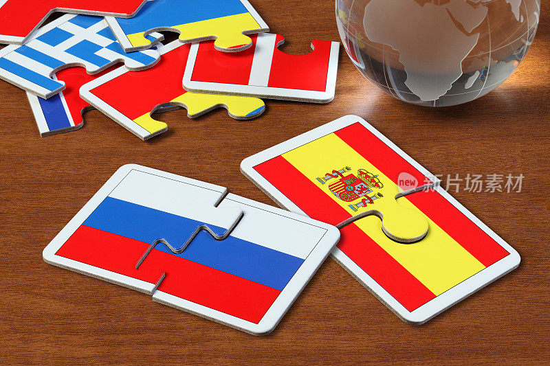 俄罗斯和西班牙国旗拼图