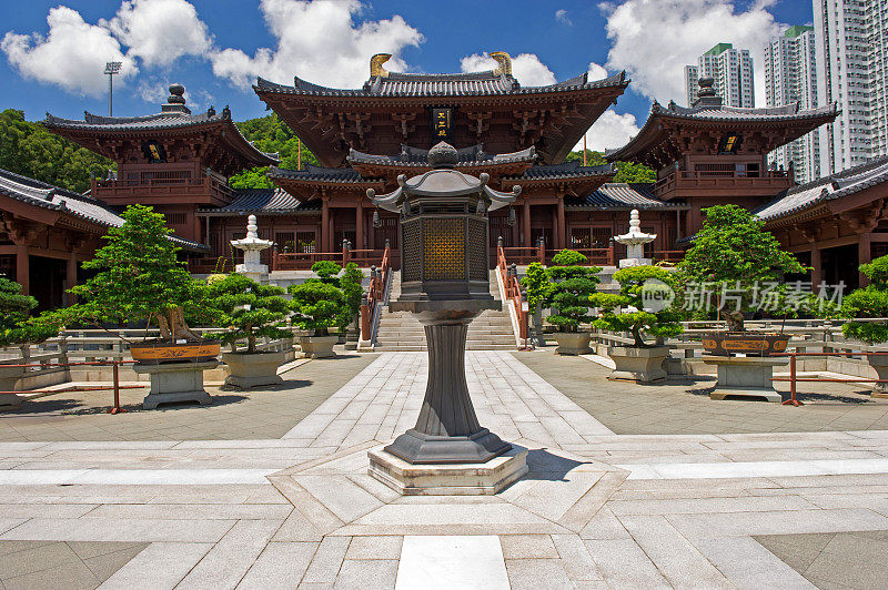 芝莲庵，唐朝风格的中国寺庙，香港