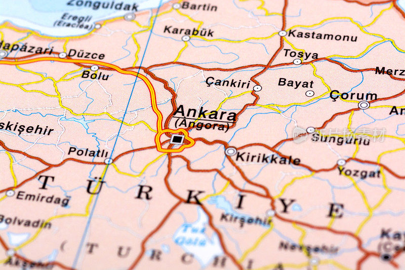 土耳其安卡拉的地图