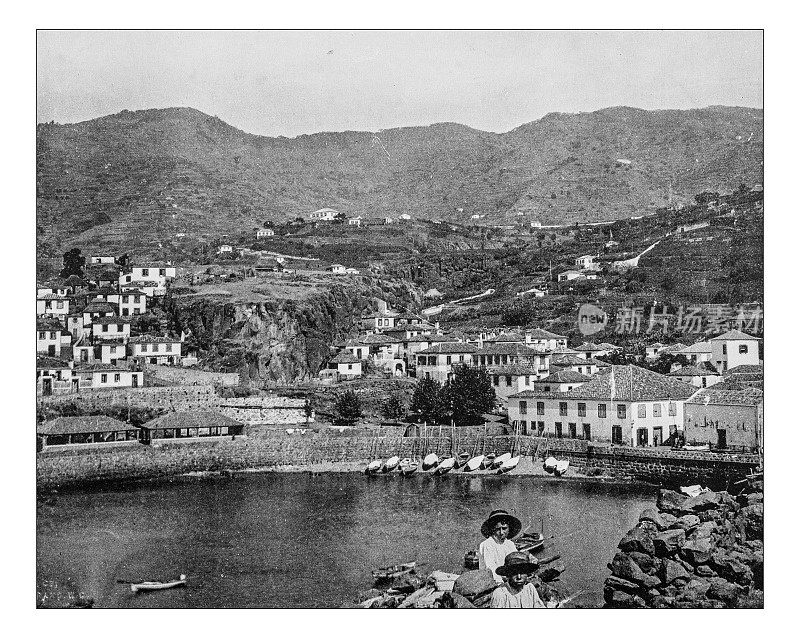 19世纪芬查尔(葡萄牙马德拉)的古董照片，