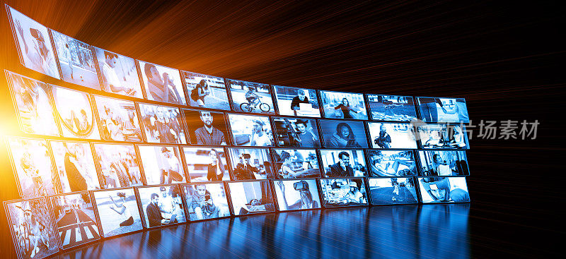 媒体墙概念智能电视
