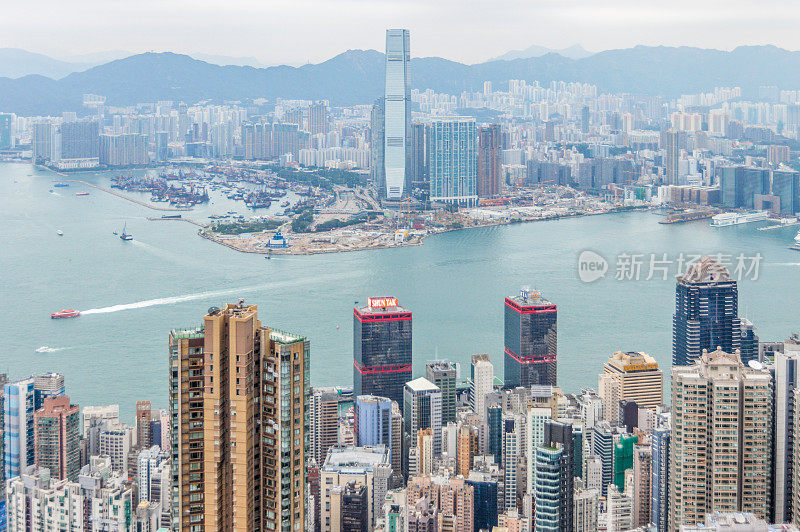 鸟瞰图的香港城市景观