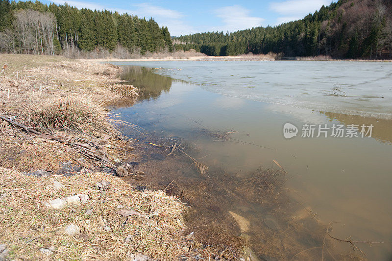 春天的三种元素，景观——水和冰